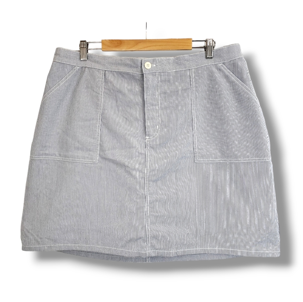 Cherokee Blue and White Striped Mini-skirt Skort Size 20W